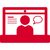 Schematisiertes Bild einer Videokonferenz